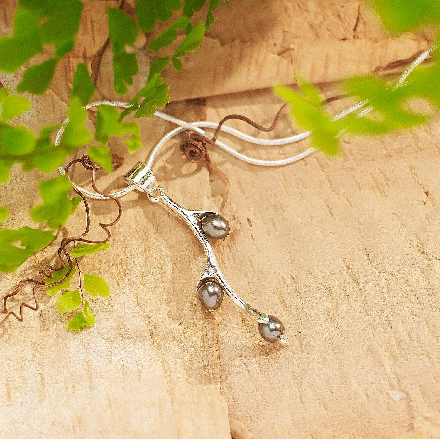 Willow Bud Pearl Sterling Silver Necklace Handcrafted In Nepal 4 Willow Bud Pearl Sterling Silver Necklace Handcrafted In Nepal - Image 2