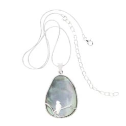 Moon Song Mother Of Pearl Sterling Silver Necklace Handcrafted In Peru