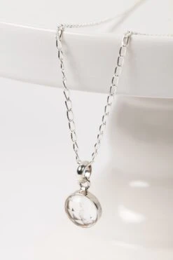 Crystal Pendant Sterling Silver Necklace Handcrafted In Peru