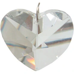 Faceted Heart-Shaped Clear Crystal Prism