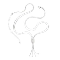 Sterling Silver Lariat Chain Necklace Handcrafted In India