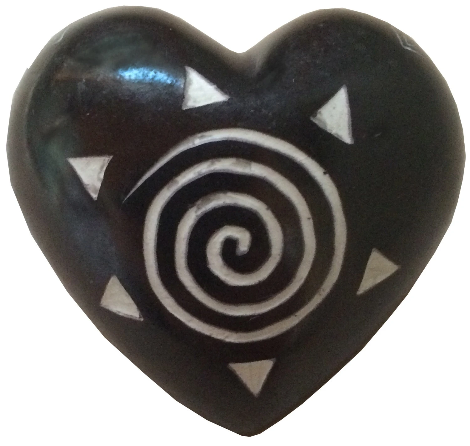 Heart-Shaped Kisii Stone Paperweight Handcrafted In Kenya 4 Heart-Shaped Kisii Stone Paperweight Handcrafted In Kenya - Image 2