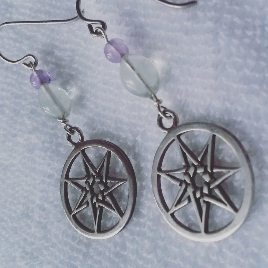 Fluorite Faery Star Earrings 3 Fluorite Faery Star Earrings
