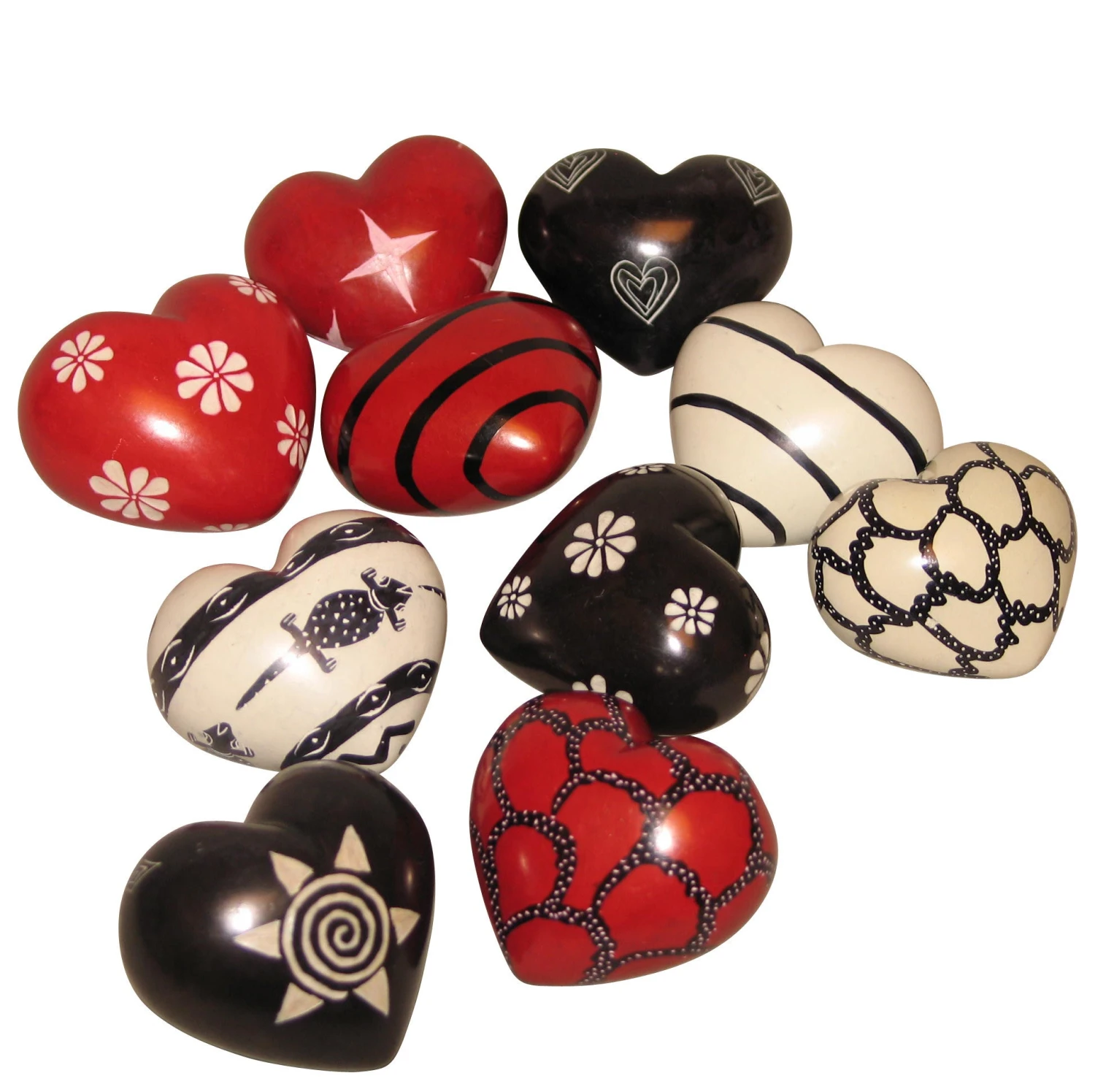 Heart-Shaped Kisii Stone Paperweight Handcrafted In Kenya 3 Heart-Shaped Kisii Stone Paperweight Handcrafted In Kenya