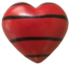 Heart-Shaped Kisii Stone Paperweight Handcrafted In Kenya 18 Heart-Shaped Kisii Stone Paperweight Handcrafted In Kenya -FUNKO || Ooly || Enesco Shop Red Black Stripe