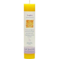 Reiki Infused Herbal Pillar Candles By Crystal Journey Candles -FUNKO || Ooly || Enesco Shop Reiki Infused Pillar Candle Laughter