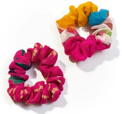 Upcycled Sari Scrunchie (set Of 2)