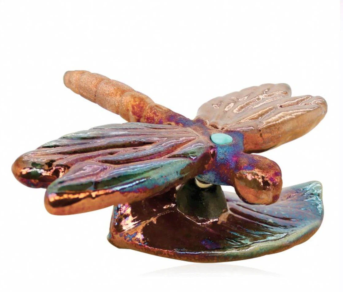 Spirit Friends Dragonfly (3") From Raku Pottery 3 Spirit Friends Dragonfly (3") From Raku Pottery
