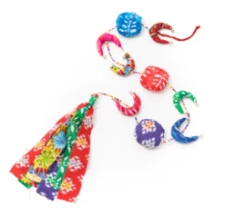Dulari Moon Garland Hanging - Upcycled Sari Fabric Decoration