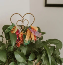 Swapna Heart Bell Garden Stake Upcycled Sari - Garden Decor -FUNKO || Ooly || Enesco Shop Screenshot2023 11 25at12.23.27PM