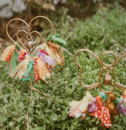 Swapna Heart Bell Garden Stake Upcycled Sari - Garden Decor -FUNKO || Ooly || Enesco Shop Screenshot2023 11 25at12.23.36PM