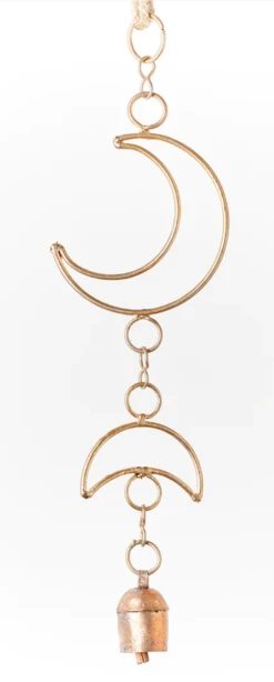 Indukala Small Moon Phase Bell Wind Chime - Handmade