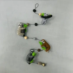 Sloth Felted Wool Garland Handcrafted In Nepal