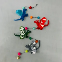 Dragons Animals Felted Wool Garland Handcrafted In Nepal