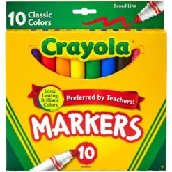10 Count Crayola Broad Line Markers Classic Colors