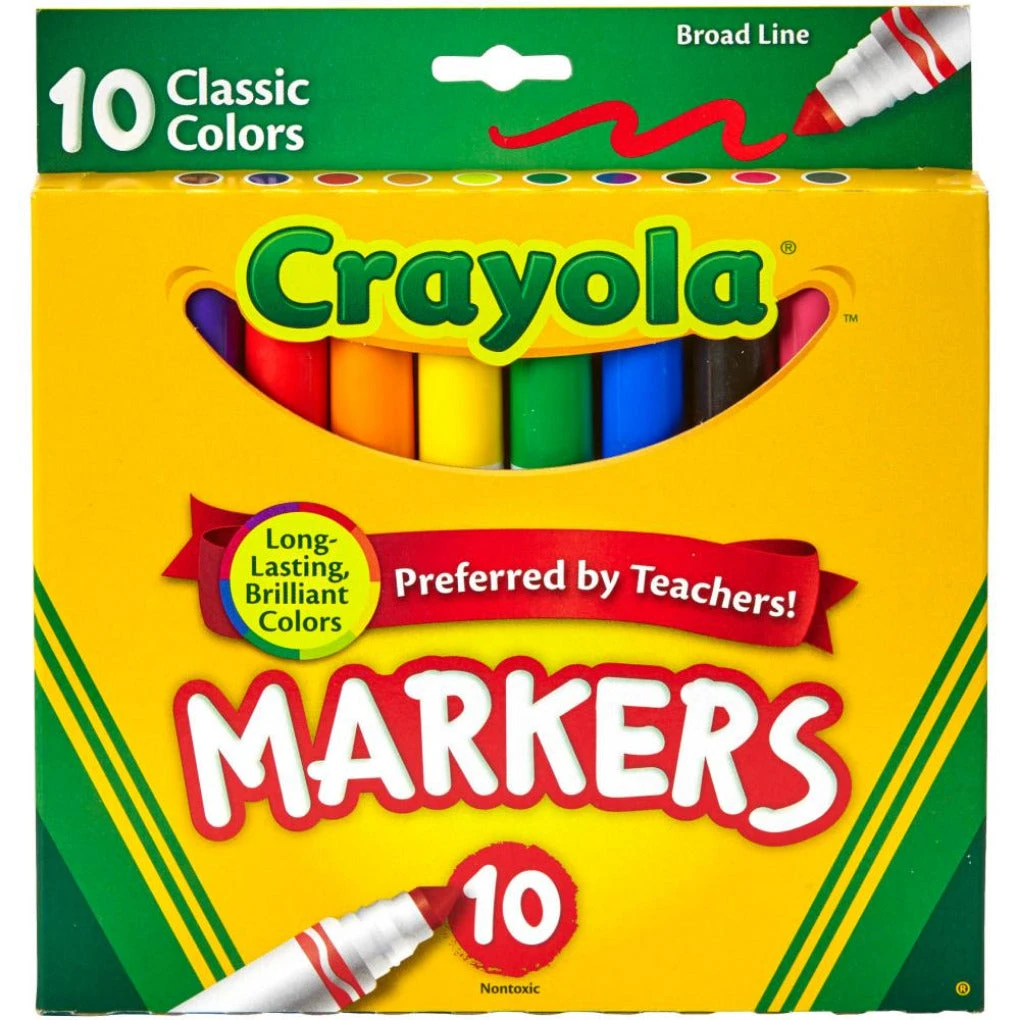 10 Count Crayola Broad Line Markers Classic Colors 3 10 Count Crayola Broad Line Markers Classic Colors