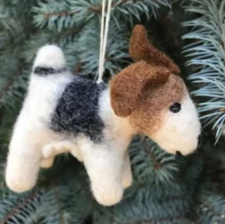 Puppy Dog Hand-Felted Wool Ornament Handcrafted In Nepal