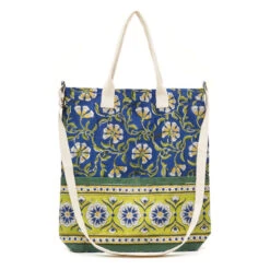 Kalini Multi-Purpose Tote - Indigo & Lime Handcrafted In India